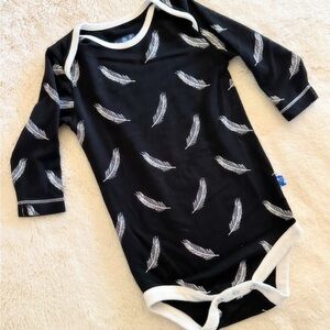 Kickee Pants Black and White Feather Bodysuit